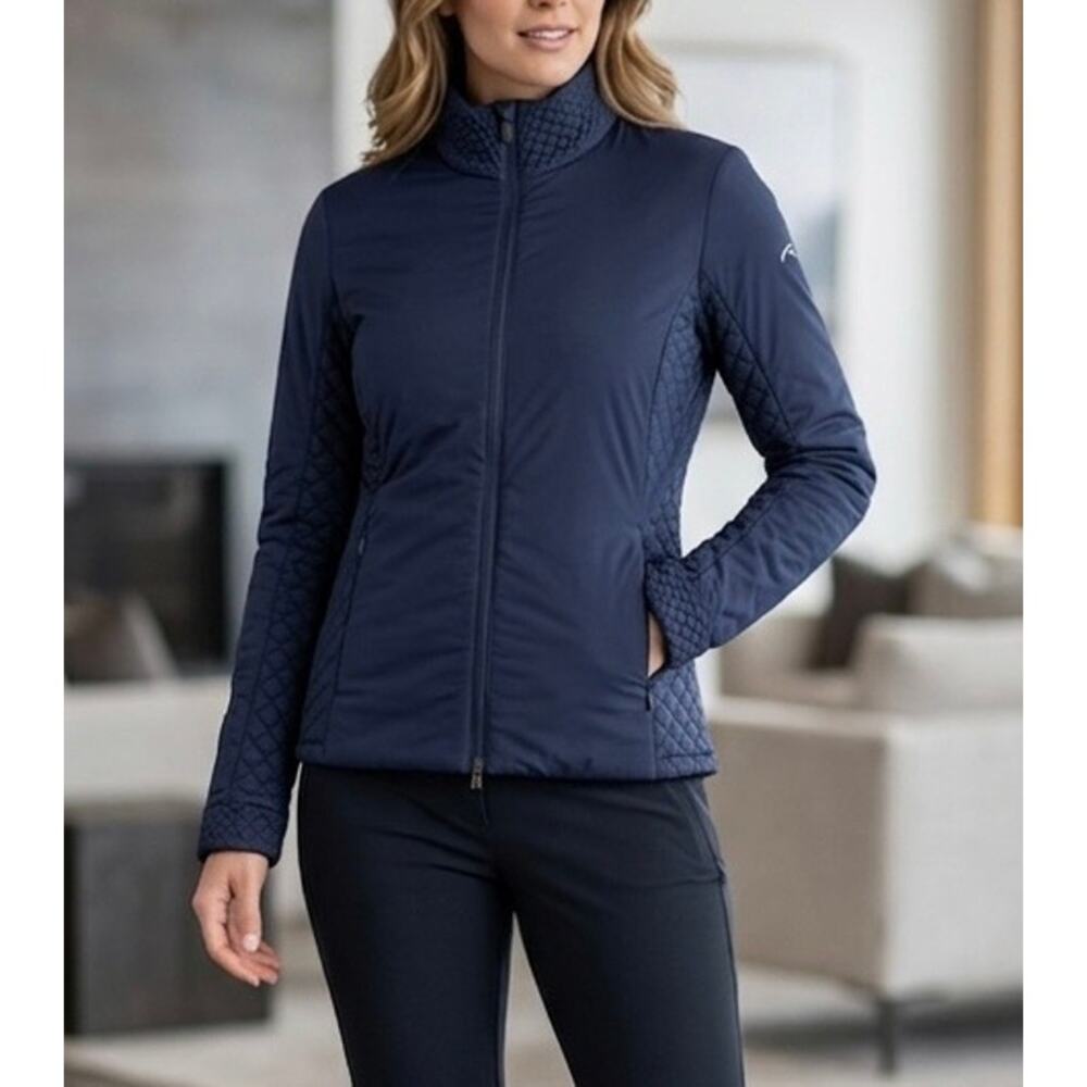 Kjus Macuna Insulation Jacket Womens 40 / L US Navy Blue Quilted Zip Branded GCP